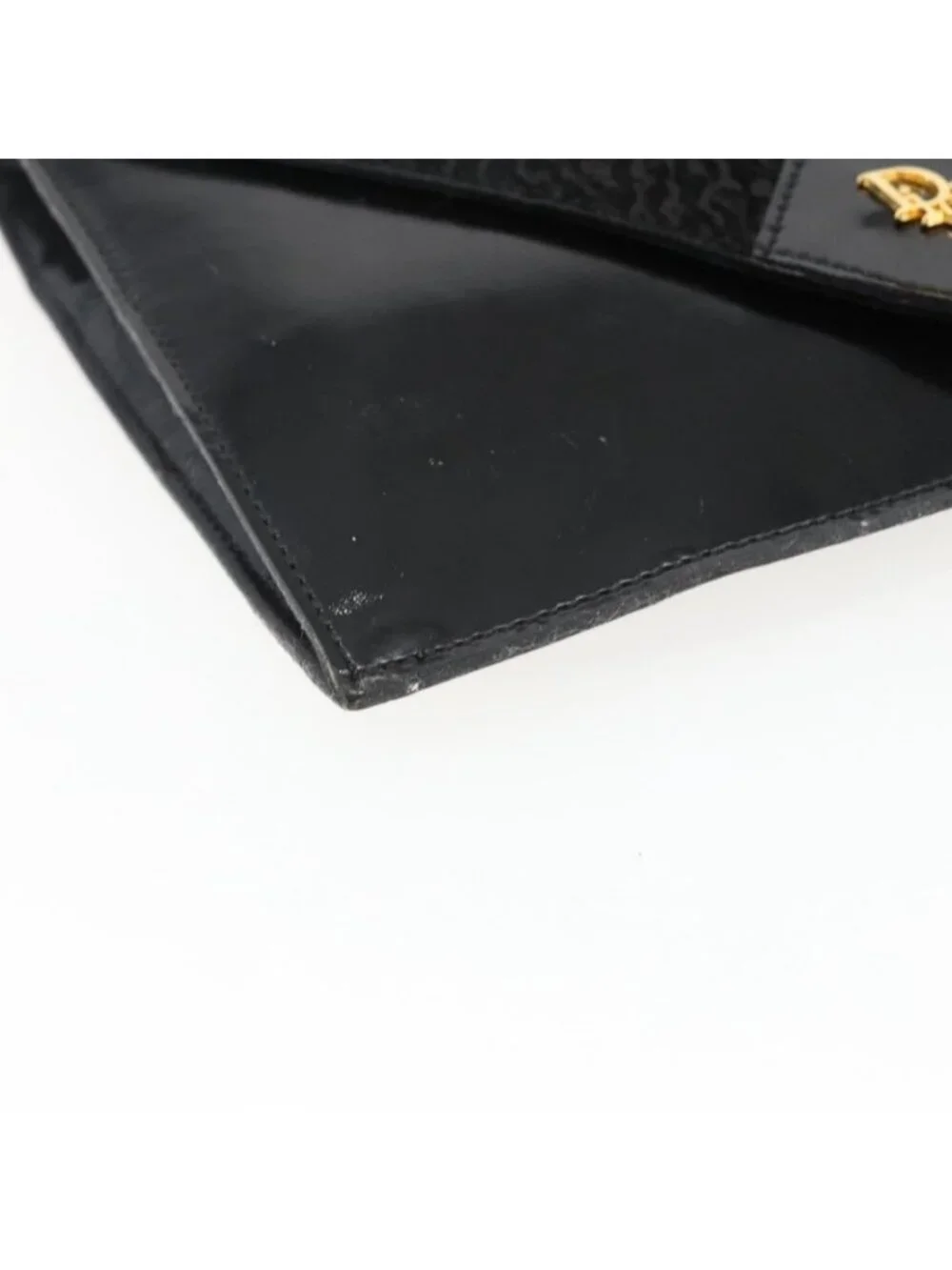 Authentic Christian Dior Shoulder Bag Leather Black Gold - Picture 3 of 16